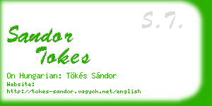 sandor tokes business card