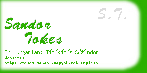 sandor tokes business card